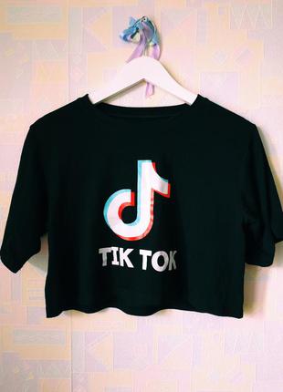 Топ футболка укорочений кроп tik tok для танців тиктокер блогер3 фото