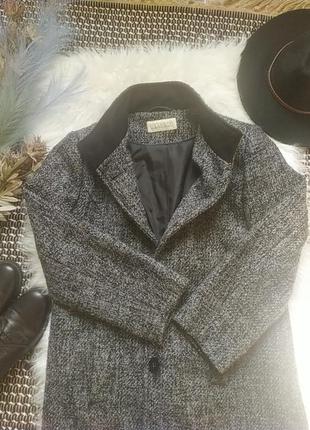 Базовое стильное серое пальто bhs с шерстью 12/405 фото