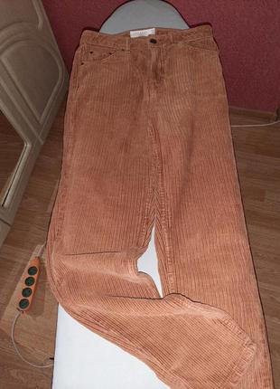 😍трендові вельветовие класні брюки штани мом вельветові вельвет вельветови коричневі рижи джинси джинс деми теплі тепли зима базові базови класичні8 фото