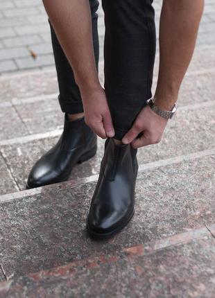 Челсі-шкіряне чоловіче взуття на байці3 фото