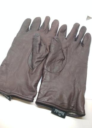 Брендовые кожаные перчатки с шерстяной подкладкой roeckl4 фото