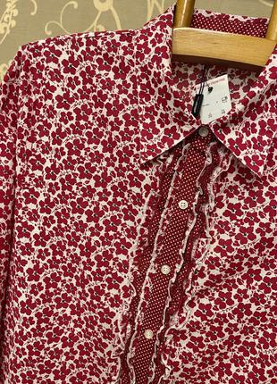Очень красивая и стильная брендовая блузка в цветах..100% коттон.7 фото