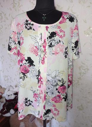 Блуза цветочный принт uk18