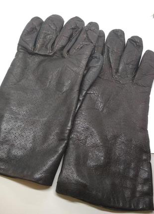 Чоловічі класичні шкіряні рукавички коричневий3 фото
