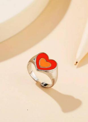 Кольцо сердечки стильное колечко сердце3 фото