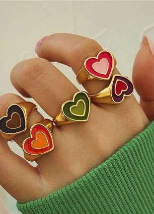 Кольцо сердечки стильное колечко сердце10 фото