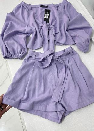 Костюм лавандового кольору, топ+шорти