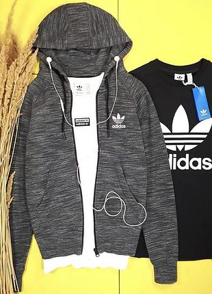 Крутое меланжевое серое зип худи от copa adidas originals, оригинал🖤