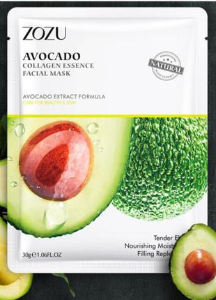 Тканевая маска для лица zozu с экстрактом авокадо