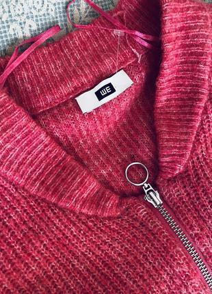 Шерстяной удлиннённые кардиган свитер с карманами на молнии4 фото