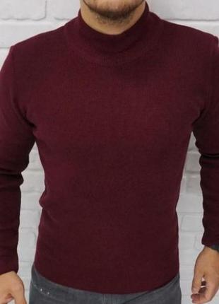 Демісезонний чоловічий гольф, тканина в рубчик, з вовною, відмінної якості