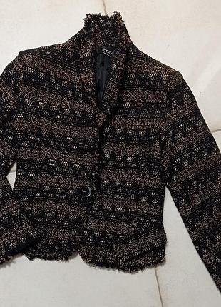 Итальянский жаккардовый пиджак xs-s