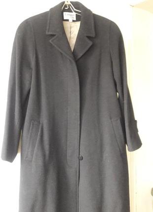 Черное классическое натуральное пальто