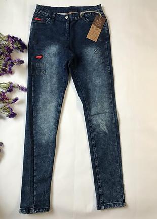 Щільні темні джинси для дівчинки підлітка 170 см