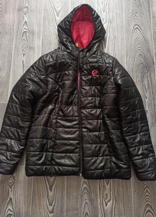 Куртка чорно-рожева