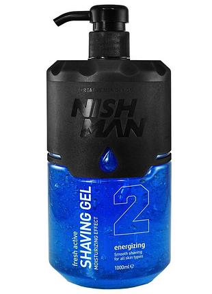 Гель для бритья nishman fresh active shaving gel no.2 1000 мл1 фото