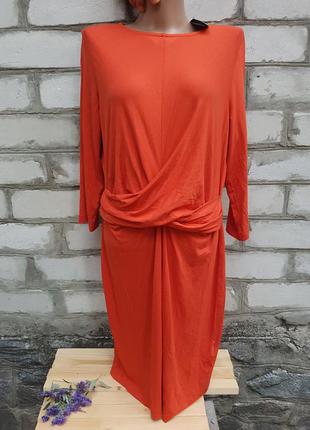 Новое трикотажное платье marks&spencer жженый оранжевый