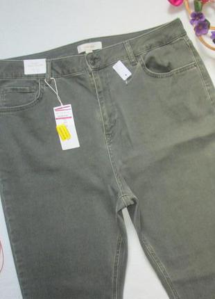 Суперовые стрейчевые джинсы скинни батал цвета хаки m&s per una 🍁🌹🍁2 фото