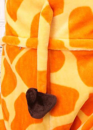Кигуруми цельная взрослая пижама жираф теплая плюшевая пижамка6 фото