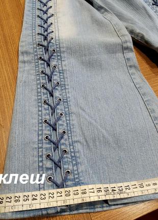 Жіночі блакитні джинси кльош зі шнурівкою kxr jeans /сша1 фото