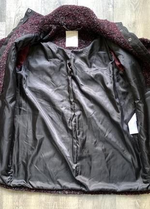 Вовняне пальто з високою горловиною вкорочене шерсть4 фото