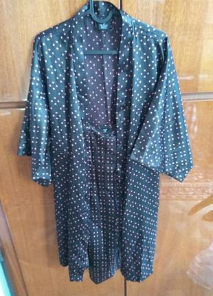 Шовковий пеньюар і ночнушка apt.9 халат на запах розмір m