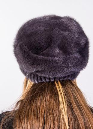 Зимова жіноча норкова шапка-кубанка4 фото