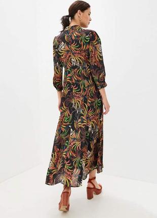 Платье макси  на пуговицах в цветочный принт siley3 фото