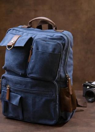 Рюкзак туристичний текстильний синій1 фото