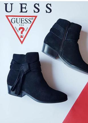 Замшеві чорні черевики бренд guess розмір 38