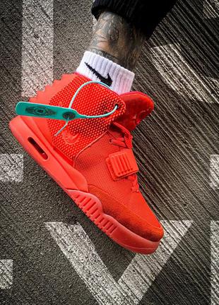 Мужские кроссовки nike air yeezy 2 sp "red october"10 фото