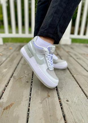 Женские кроссовки nike air force 1 shadow white/grey5 фото