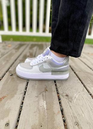 Женские кроссовки nike air force 1 shadow white/grey6 фото