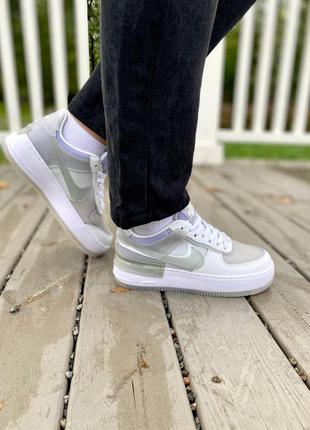 Женские кроссовки nike air force 1 shadow white/grey2 фото