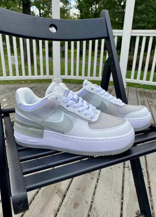 Женские кроссовки nike air force 1 shadow white/grey1 фото