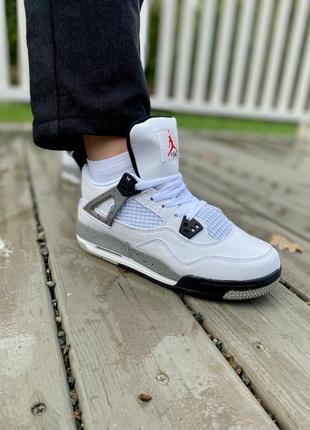 Жіночі кросівки nike air jordan retro 4 white/grey7 фото