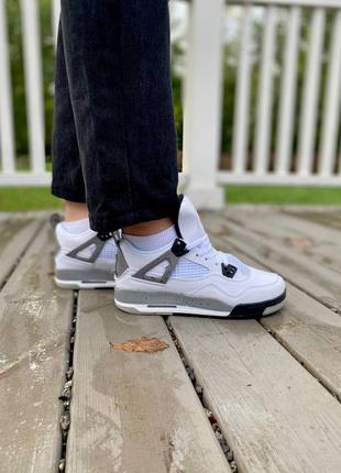 Жіночі кросівки nike air jordan retro 4 white/grey9 фото