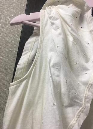 Белая майка футболка с рукавом воланом texture&thread3 фото