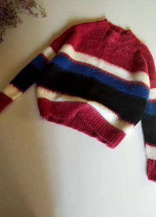 Смугастий оверсайз светр raga дуже теплий1 фото