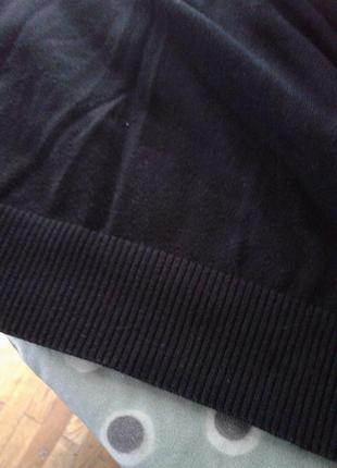 Черный мужской хлопковый пуловер ,  джемпер с v-образным вырезом george  cotton rich батал4 фото
