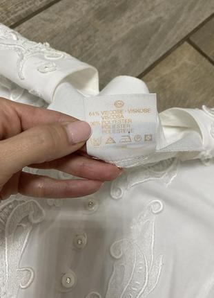 Винтажная блуза с вискозой белая блуза с кружевом4 фото