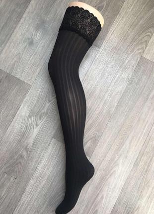 Чулки veneziana costina ll (nero)3 фото