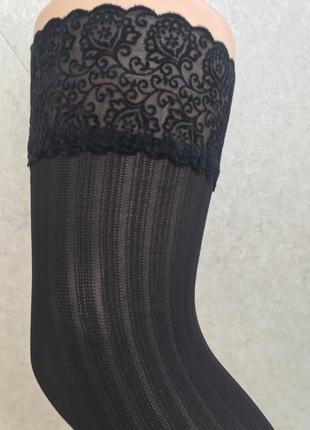 Чулки veneziana costina ll (nero)2 фото