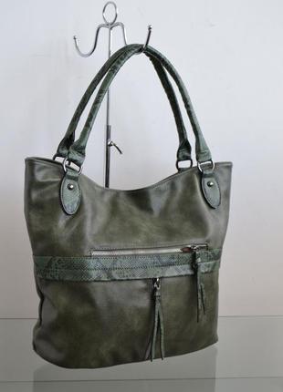 Сумка жіноча попереду кишені і вставка dudlin італія s00-0162