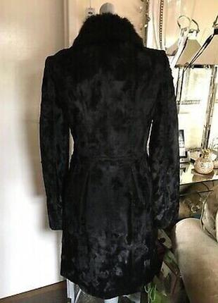 Черное женское пальто из искусственного меха oasis размер 40.м.2 фото