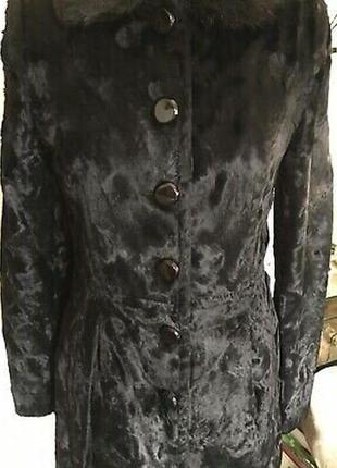 Черное женское пальто из искусственного меха oasis размер 40.м.3 фото