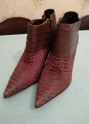 Кожаные ботинки на шпильках brazil/brooklin