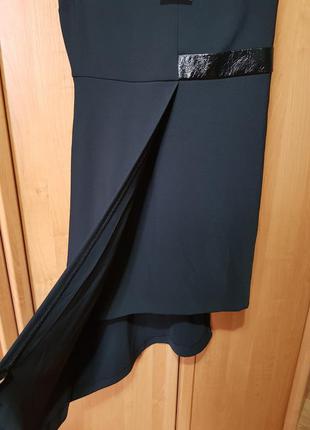 Стильное чёрное платье, ассиметричное платье, сукня5 фото