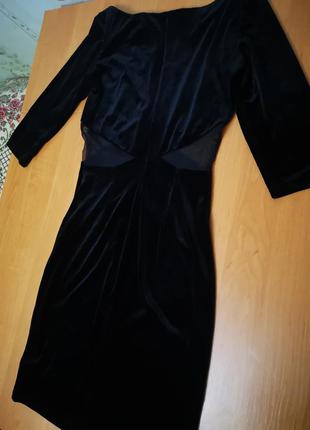 Шикарное чёрное платье, вечернее, с вставками8 фото