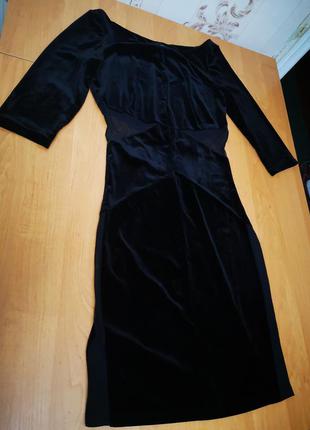 Шикарное чёрное платье, вечернее, с вставками4 фото